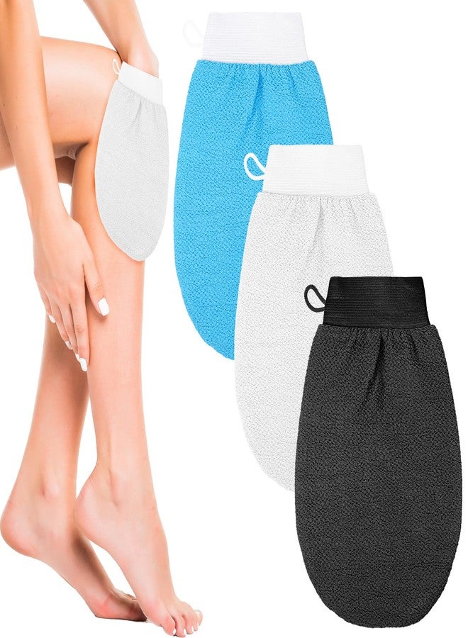 Hpmjz 3 PCS Shower Scrub Gloves Korean Exfoliating Mitt Deep Exfoliating Glove Body Premium Bath Scrub Wash Mitt for Women Men Smooth Skin Bath Spa Tan Remover Keratosis Pilaris - Image 1